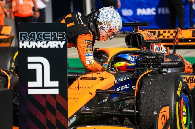 关于索伯车队逆转雷诺车队，诺里斯点燃赛场的信息